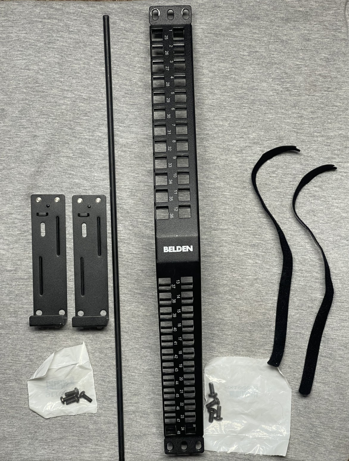 Belden 48-Port Angled Patch Panel  1U KeyConnect Rack Mount AX104600