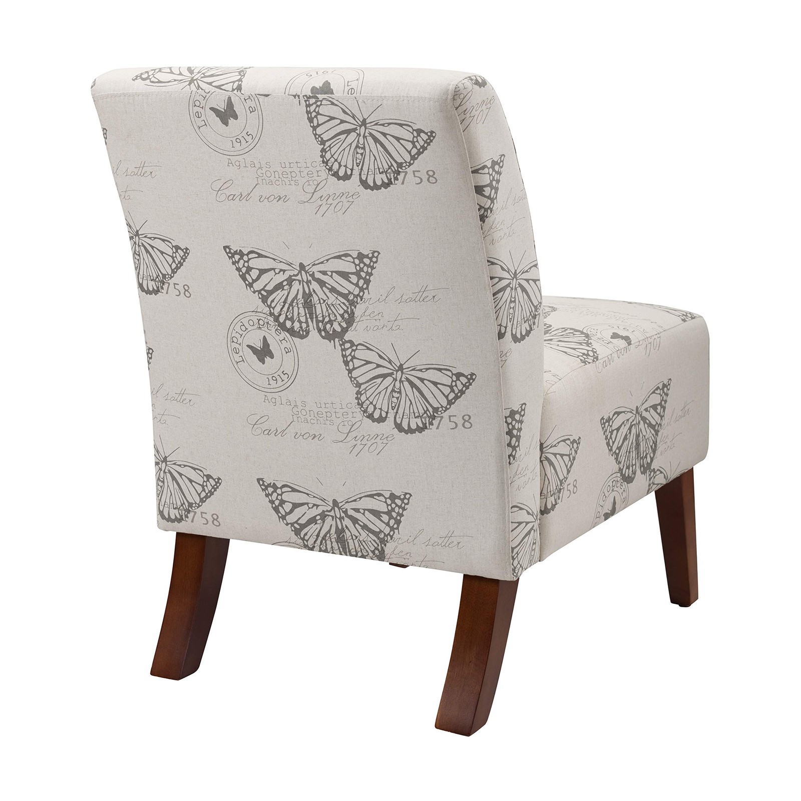 Butterfly, Dark Espresso Linen Lily Chair, 21.5" W x 29.5" D x 31.5" H