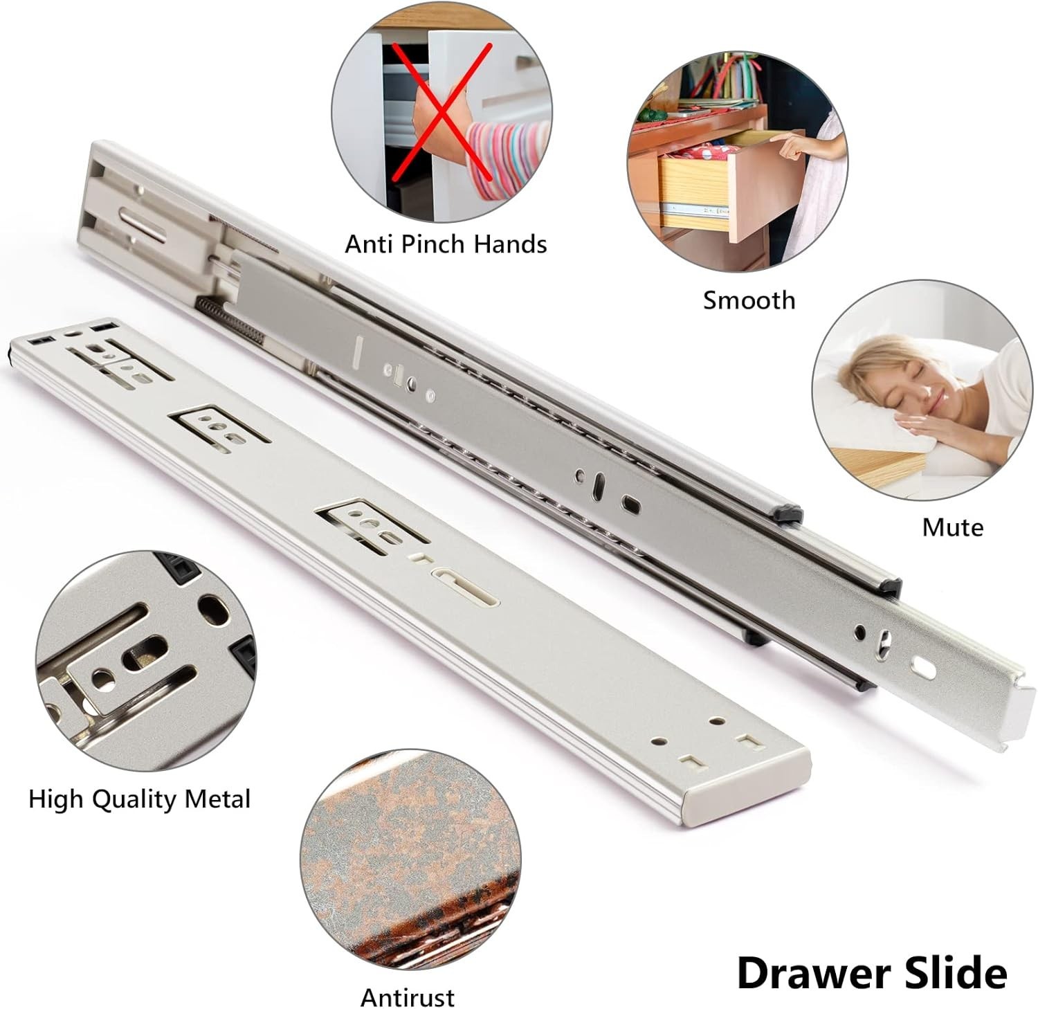 Plusmart Store 22 Inch Drawer Slides, Plusmart Soft Close Drawer Slide Glides Ba