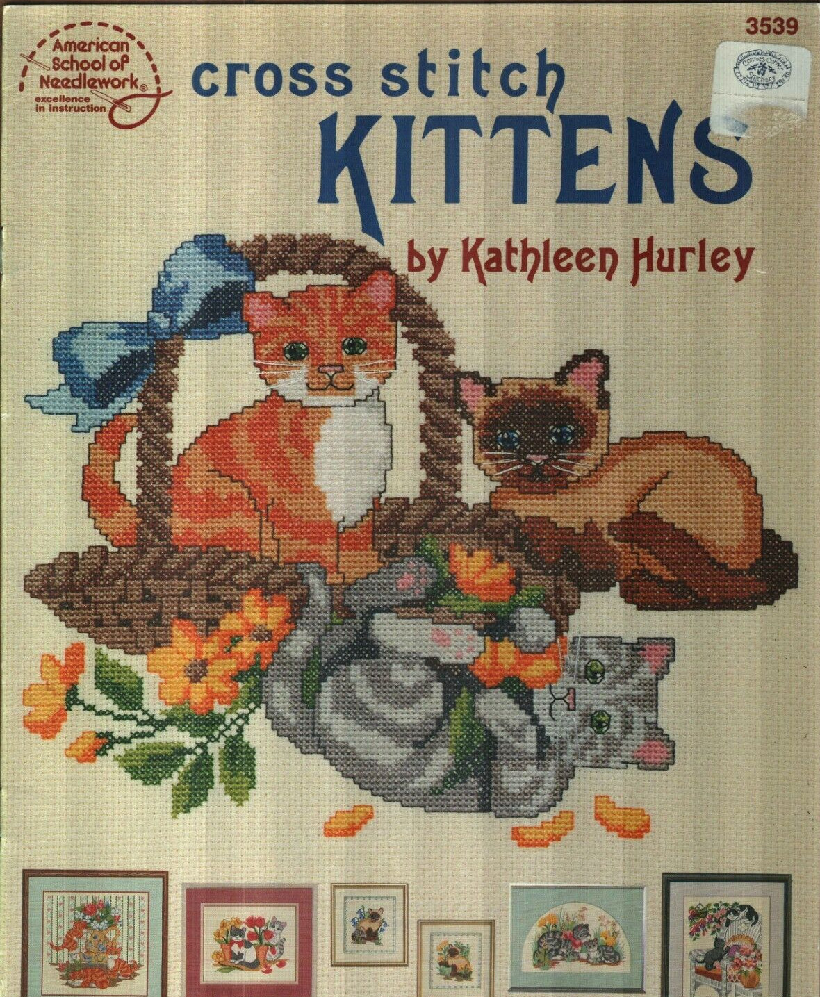 KITTENS 7 DESIGNS KATHLEEN HURLEY CROSS STITCH PATTERN BOOK