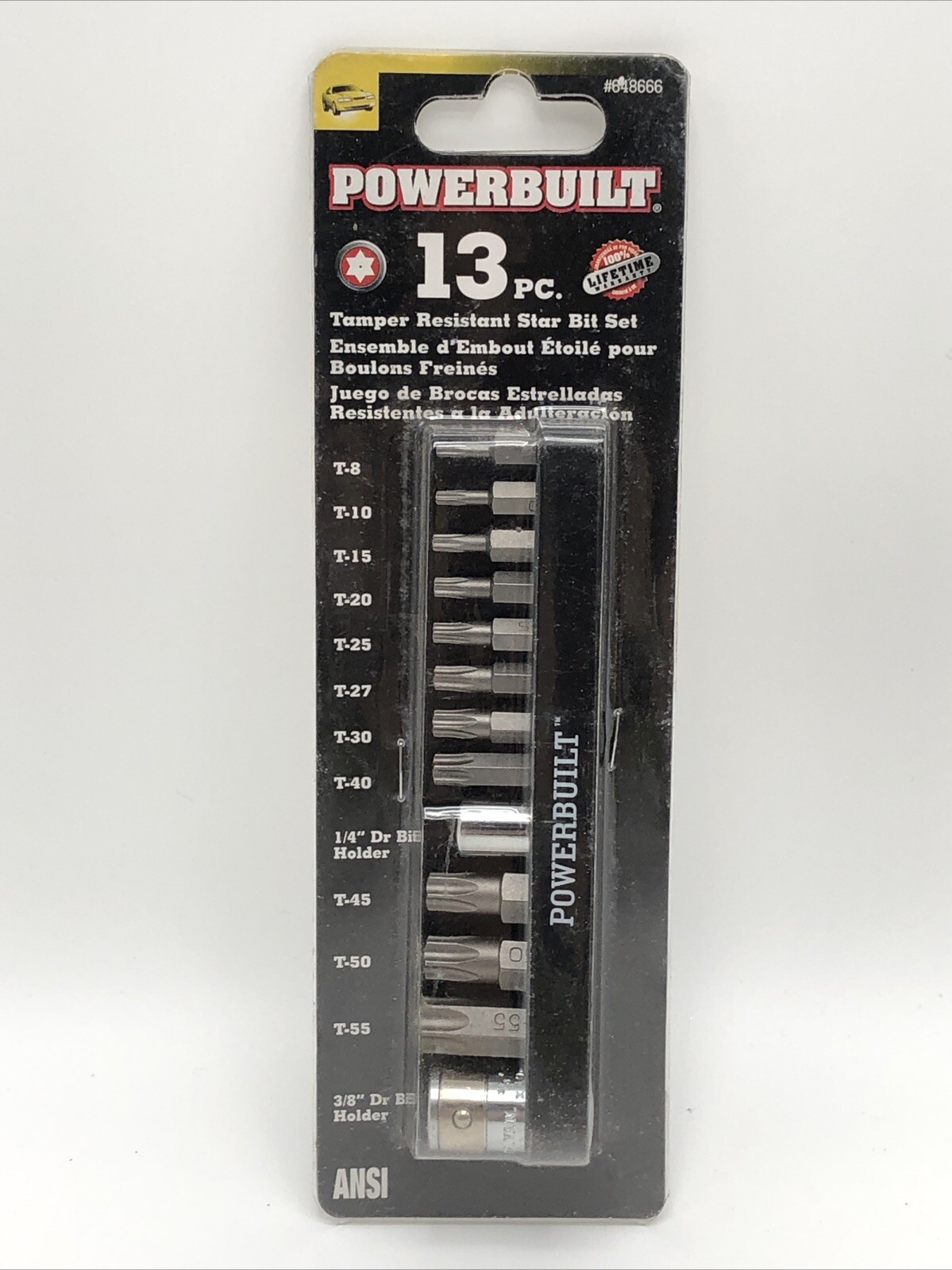 Powerbuilt - 13 Piece Tamper Resistant Star Bit Set, Tamper Torx Bits, T8 to T55
