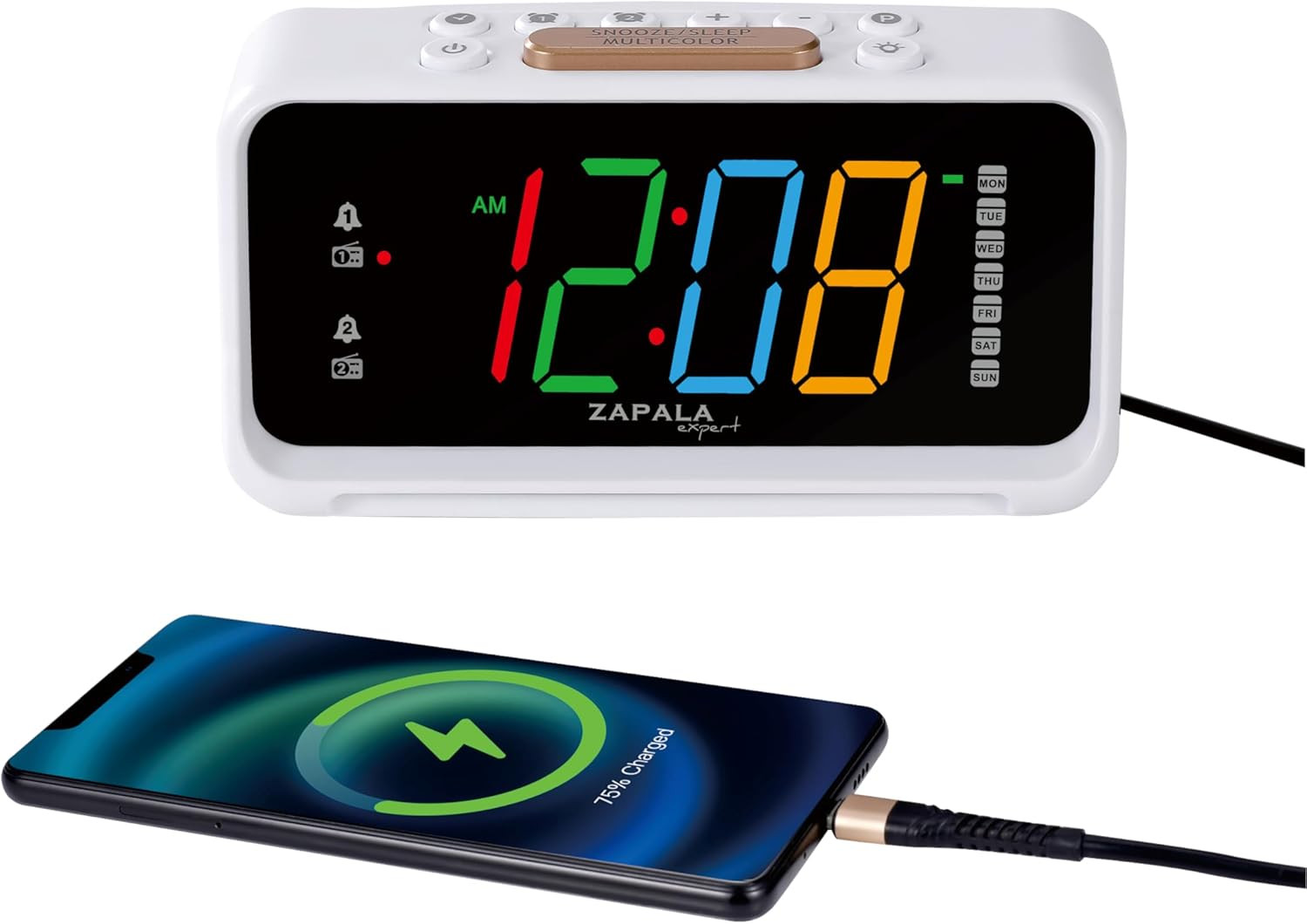 Alarm Clock Radio, 2 Alarms Jumbo LED Display Plug in Digital FM Clock Radio wit