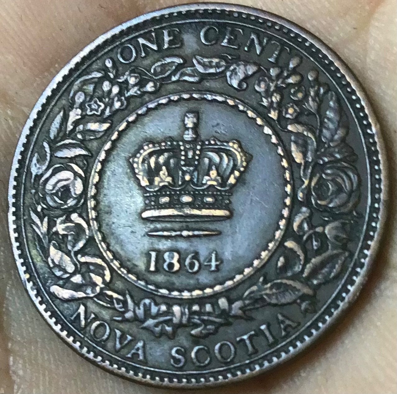 NOVA SCOTIA 1864 1 CENT LOW MINTAGE 800,000 Very Nice Free UK Post #754