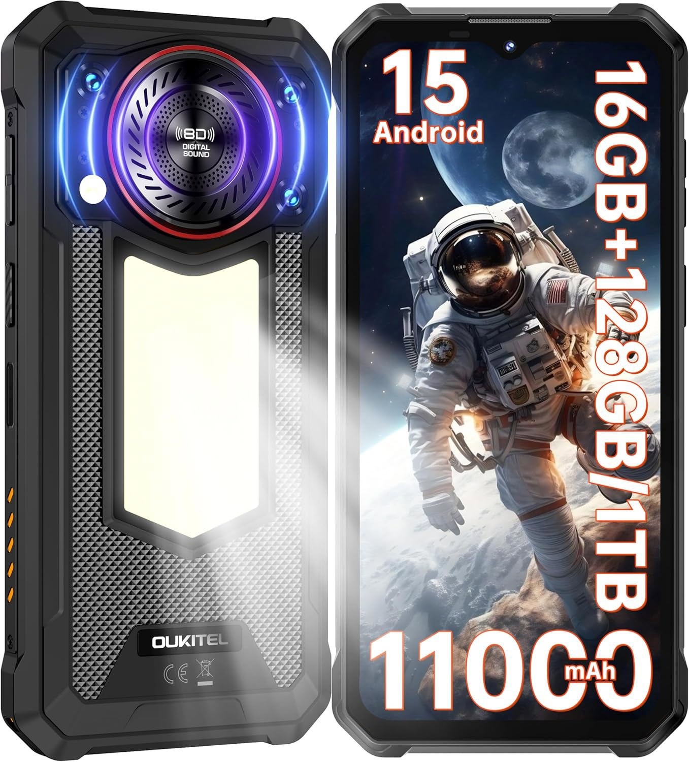 OUKITEL WP53S Rugged Smartphone 11000mAh Battery 16B+128GB 6.52" FHD+ IP68/IP69K