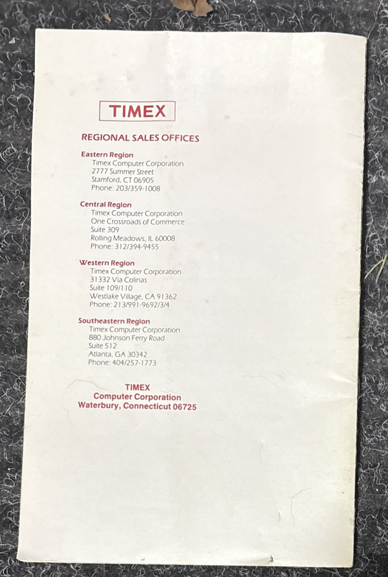 Timex Sinclair 1000 Computer Software Catalog And Mastering Book.
