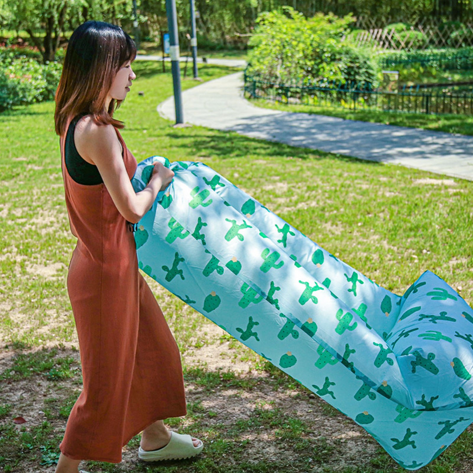 Portable Foldable Inflatable Lounger Air Sofa For Outdoor Camping Music Festival