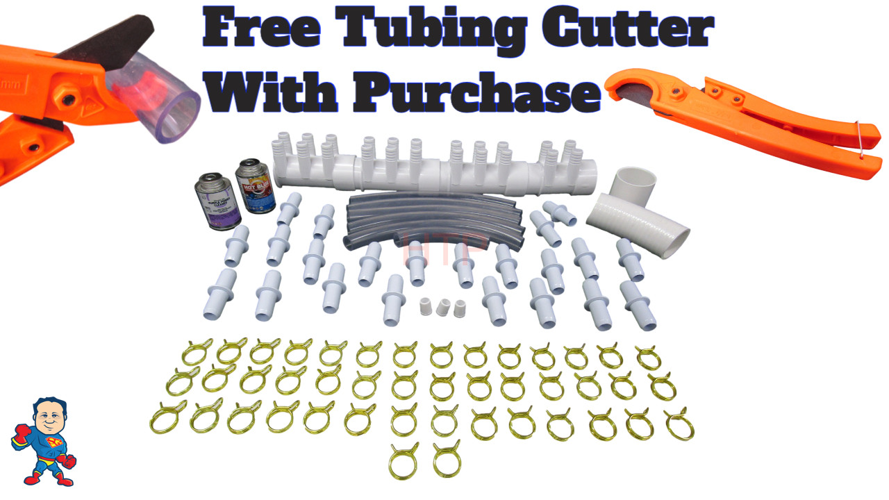 Manifold Hot Tub Spa Part 22 3/4" Outlets Coupler Glue Kit with Video How To