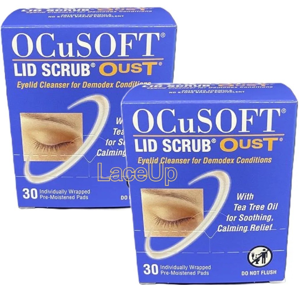 (2) 30 Pads each, 60 TOTAL, OCuSOFT - LID SCRUB OUST w/ tea tree oil EXP 2028