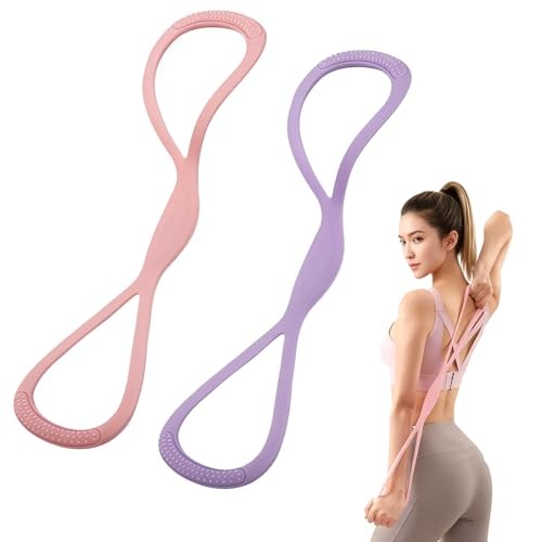 8 Resistance Band for Women, 2 Pcs Exercise Bands Resistance Bands with
