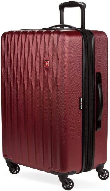 New SwissGear 8018 24" Expandable Hard Shell Medium Luggage Red