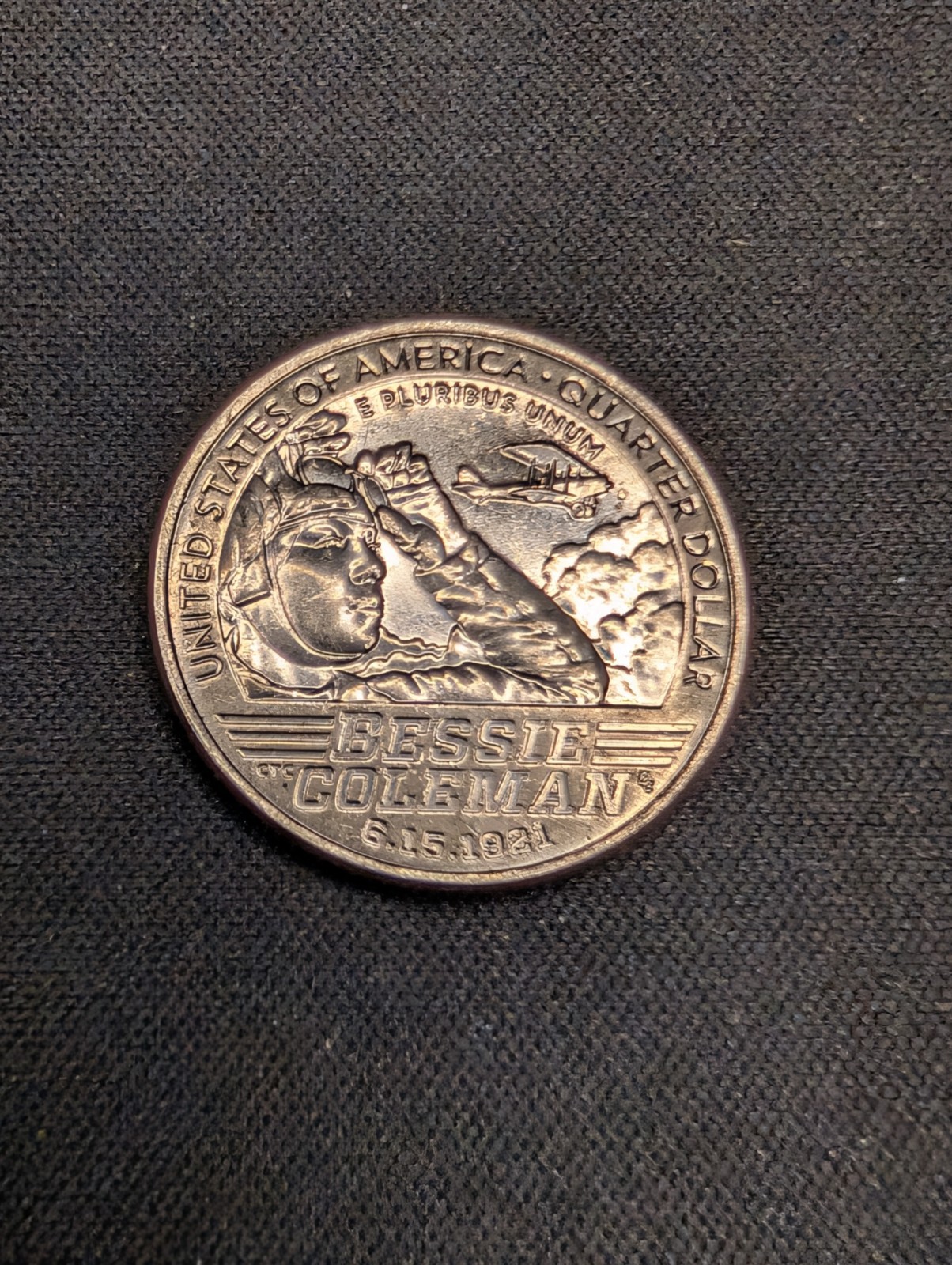 2023 D BESSIE COLEMAN QUARTER 25C ENGRAVERS INITIALS EC DOUBLED