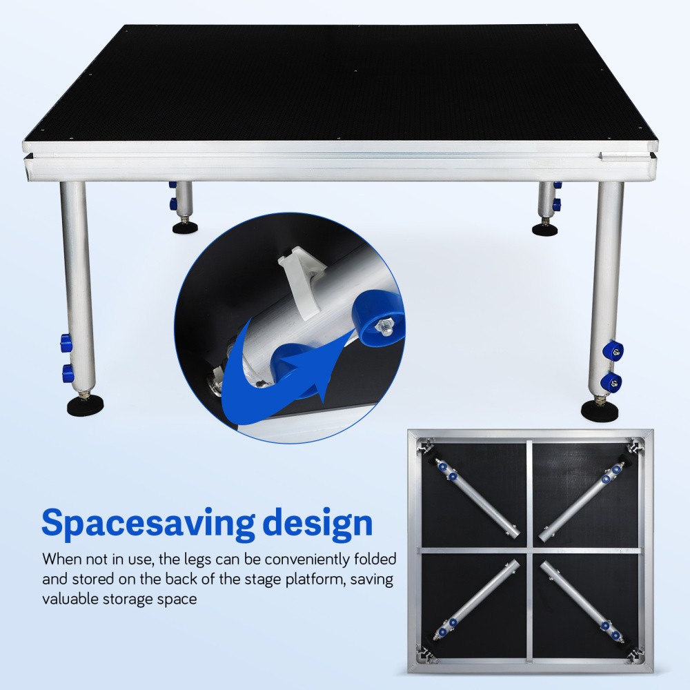 4FTX4FT Portable Riser Stage Kit System w/ 24"-40" Adjustable Height for School
