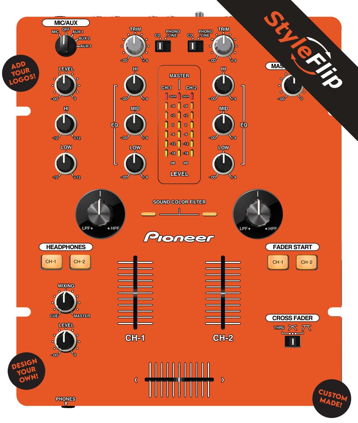 Pioneer DJM-250 | Custom Design | Protective Decal | StyleFlip Skins