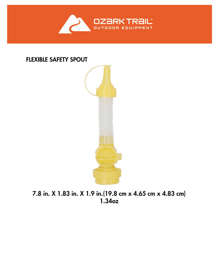 Ozark Trail FLEXIBLE SAFETY OIL FILL SPOUT BOTTLE ATTACHMENT On/Off Valve MARINE