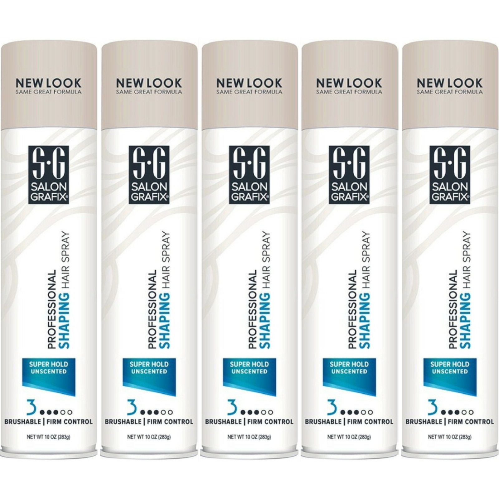 5 Pack Salon Grafix Professional Shaping Hair Spray Super Hold Unscented 10Oz Ea