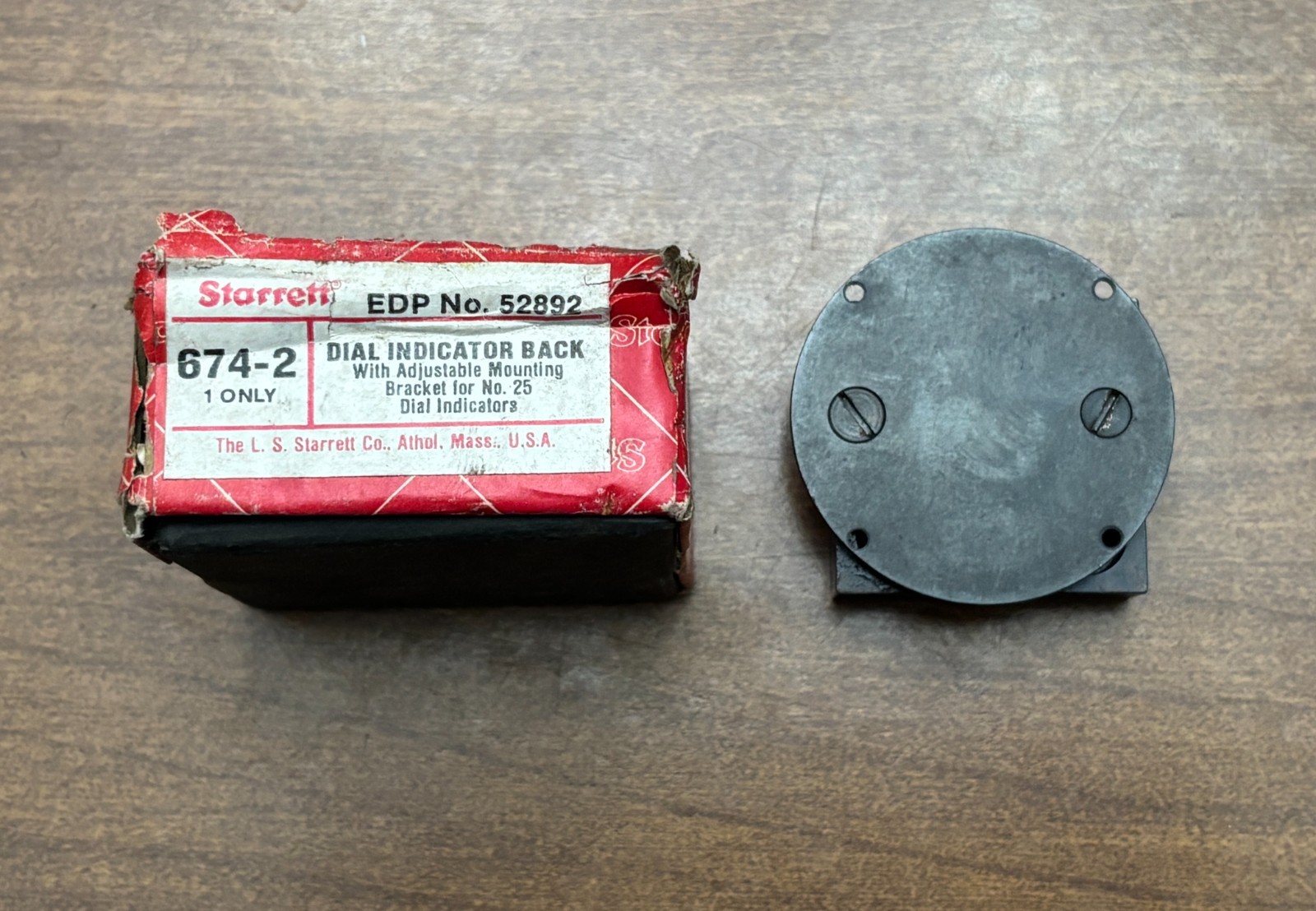 Starrett 674-2 Back w/ Adjustable Mounting Bracket for no. 25 dial indicators A