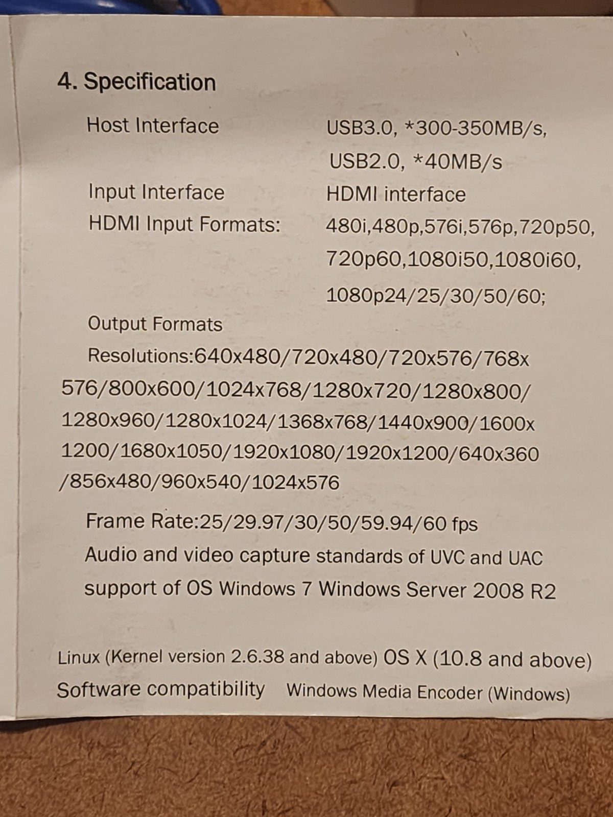 PUTELTAL HDMI INTERFACE TO USB 3.0 VIDEO CAPTURE HDMI 4K BLUE - WINDOWS / LINUX