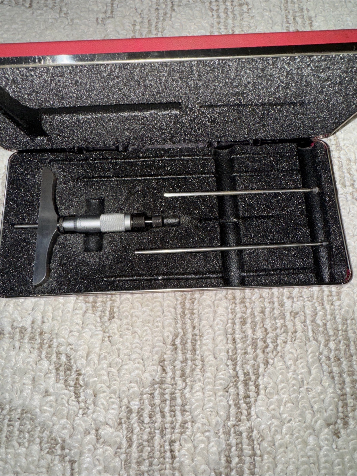 Starrett Model 449 Depth Micrometer 4 Inch Base Non-Rotating Stems