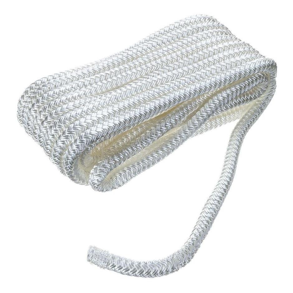 Seachoice 20Ft White Nylon Double Braid Dock Line 50-40101