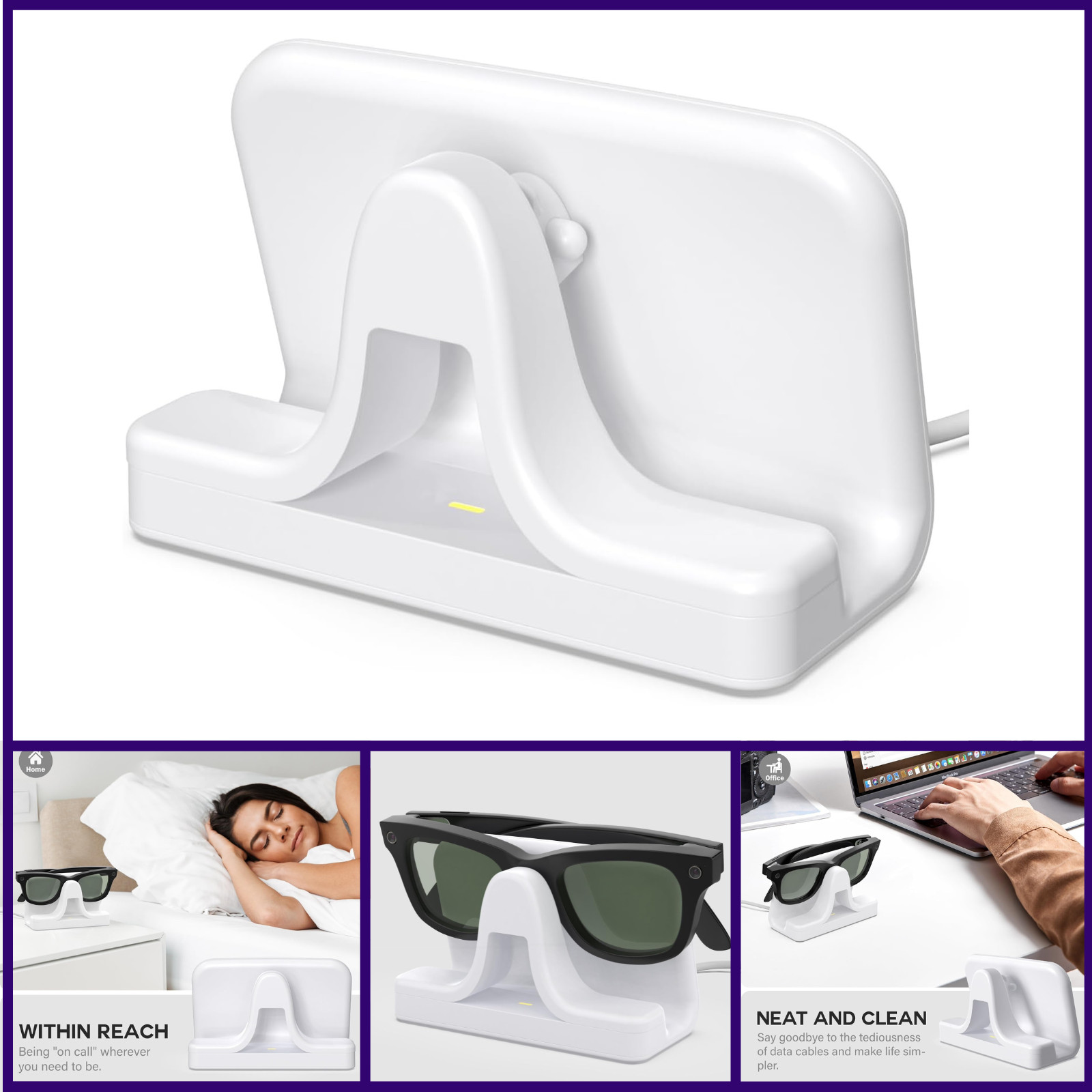 TUSITA Charging Stand & Cable Compatible with Ray-Ban Meta Smart Glasses