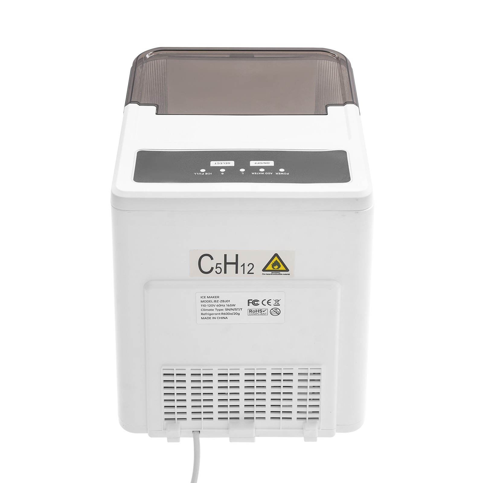 Countertop Ice Maker, Ice Maker, 165W Electric Ice Maker (Two-Size Ice Cube)