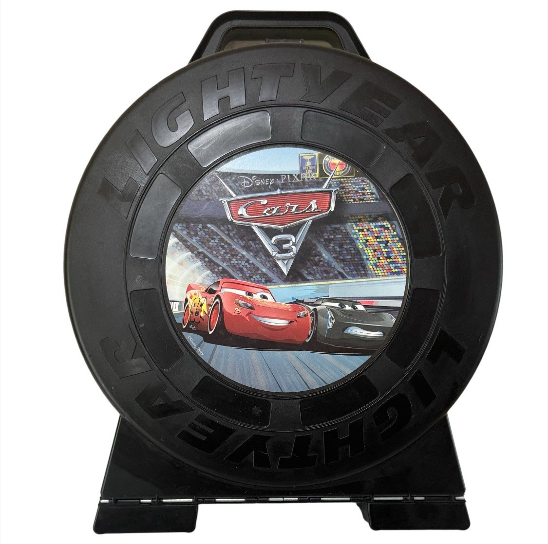 Disney Pixar CARS 3 LIGHTYEAR RACING TIRE Storage Carry Case Just Play Q