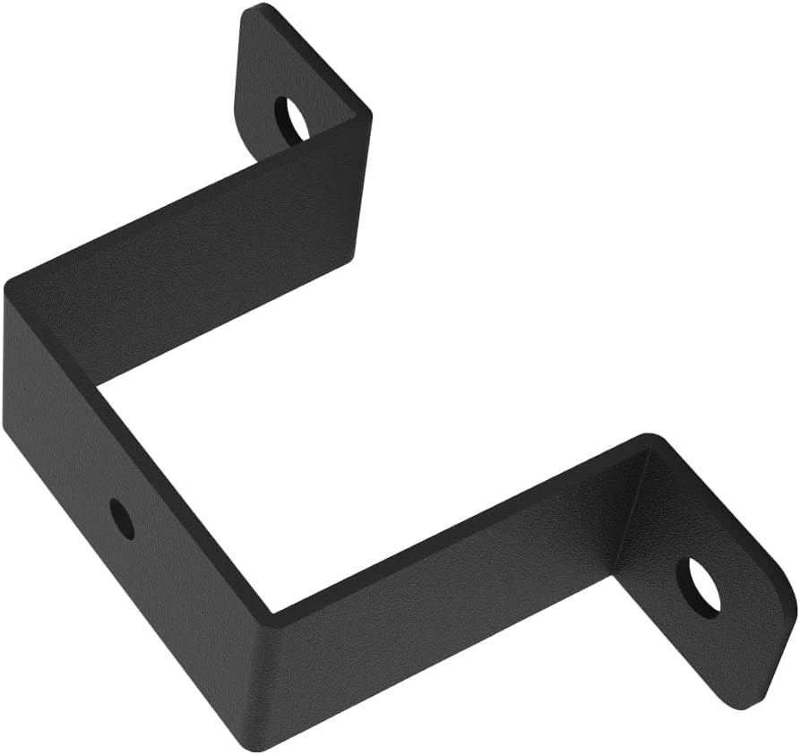 4Pcs 2x2 Square Tube U Clamp Bracket Strap Deck Fence Post Mount Black Metal