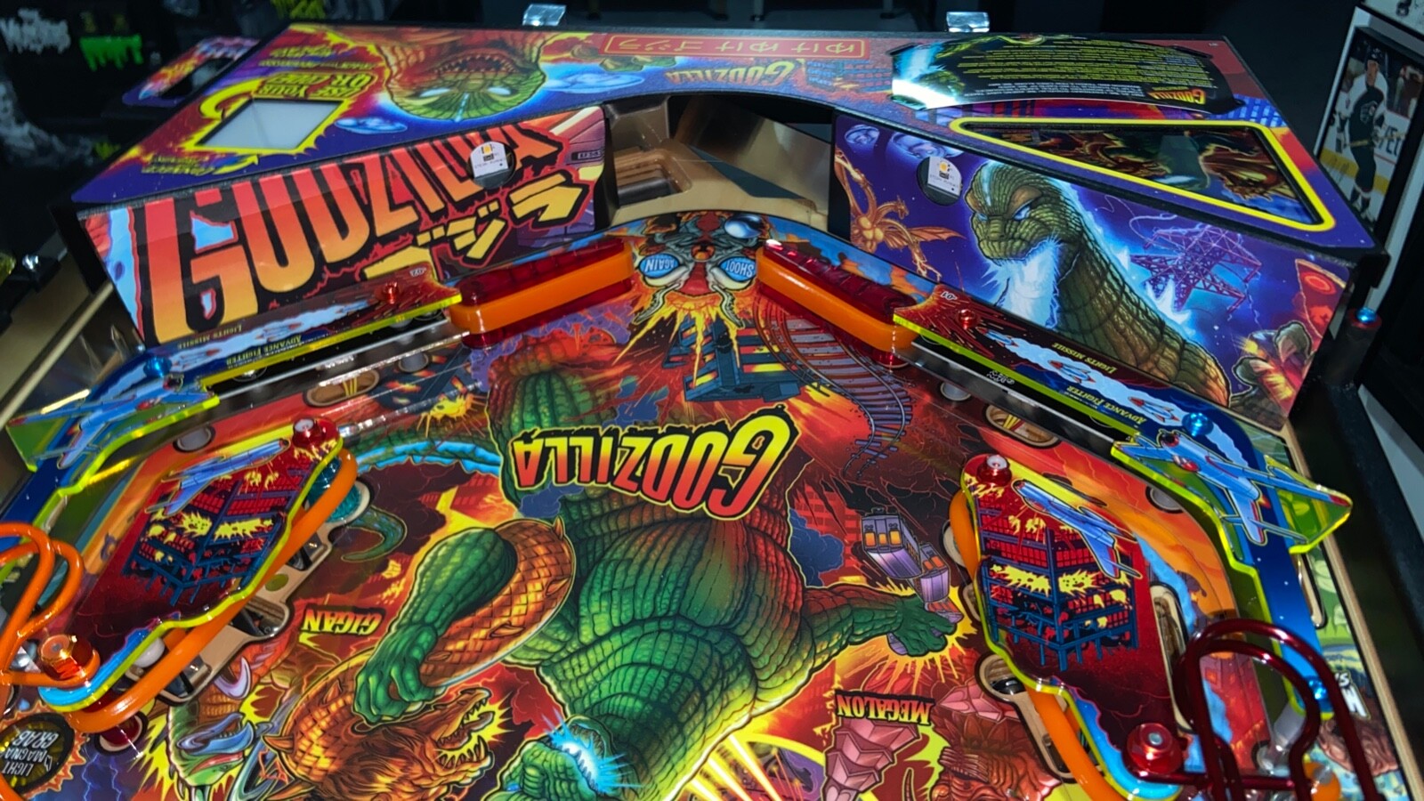 GODZILLA Pinball Mod DECAL Apron Wall ( SOLD AS A PAIR)