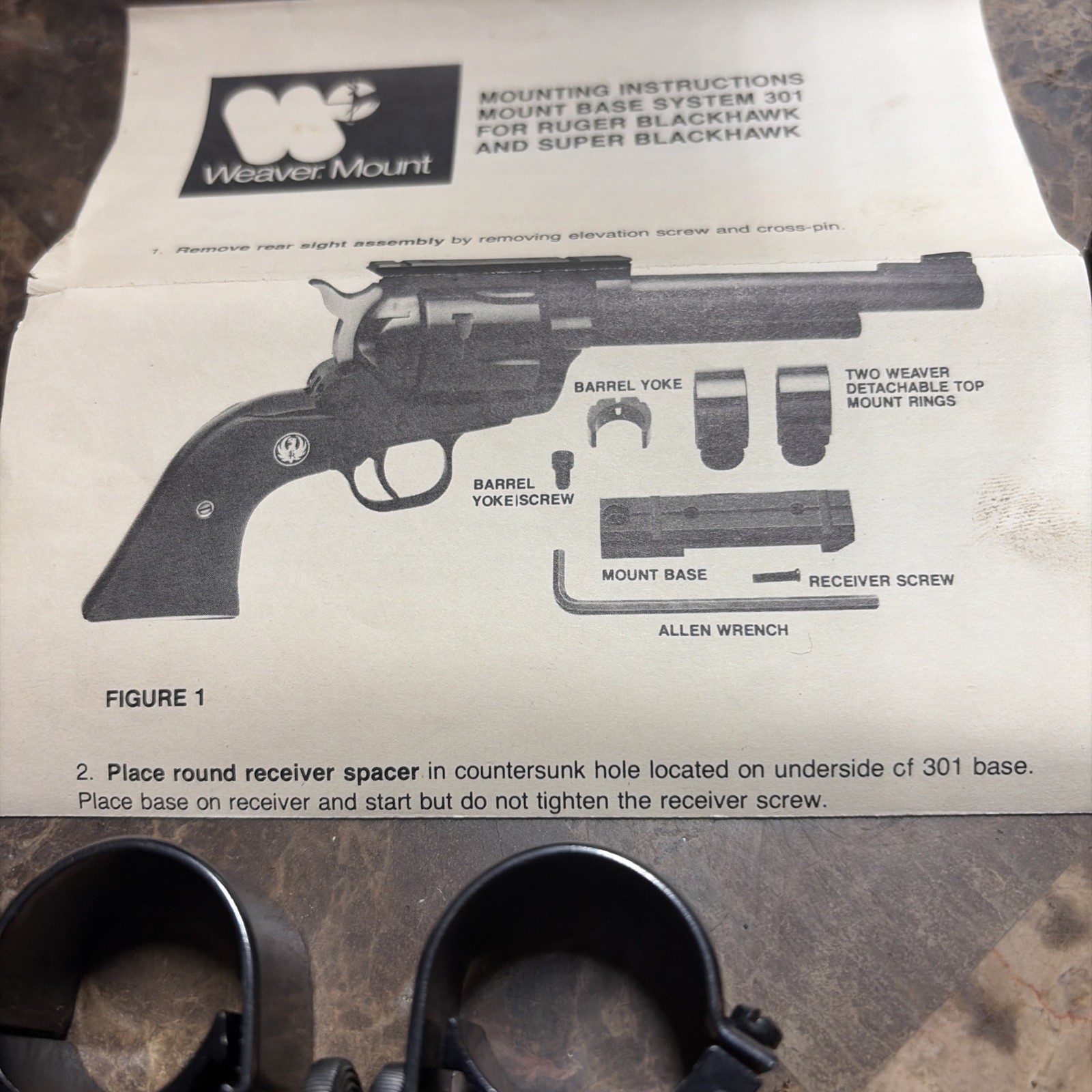 Weaver Ruger Blackhawk,super Blackhawk Scope Mount Base System No Gunsmithimg