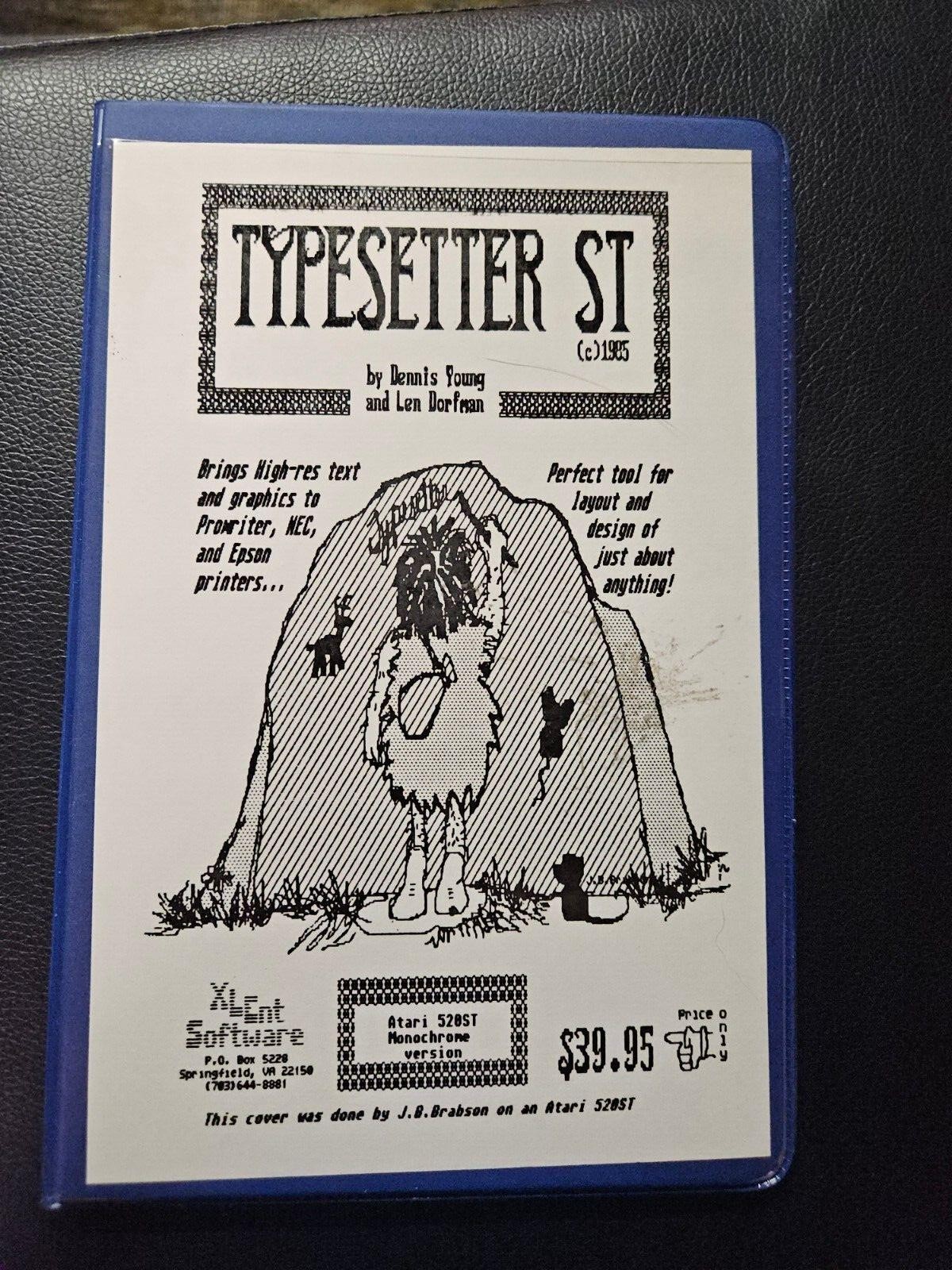 NS TYPESETTER ST by XLEnt Software for Atari ST