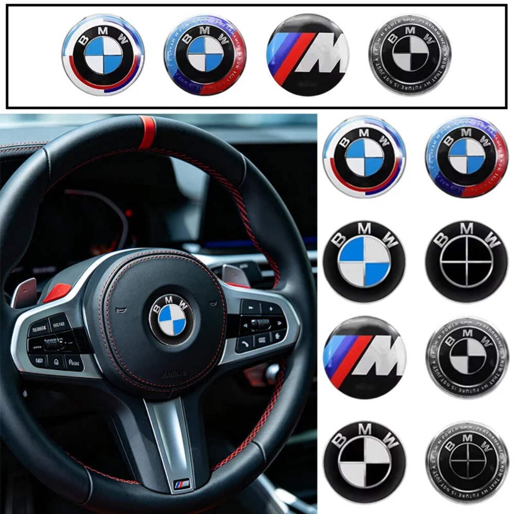 45mm Car Steering Wheel Emblem Sticker Accessories For BMW E36 E39 E46 E53 E60 E