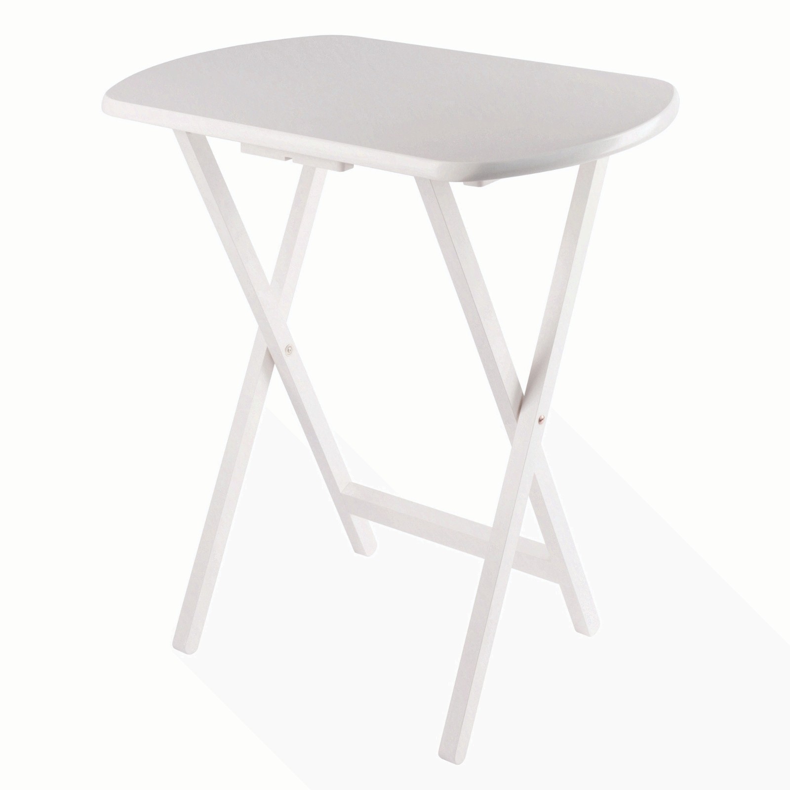 2-Pc Oversized Snack Tables, White Finish, Elegant, Dual Functionality