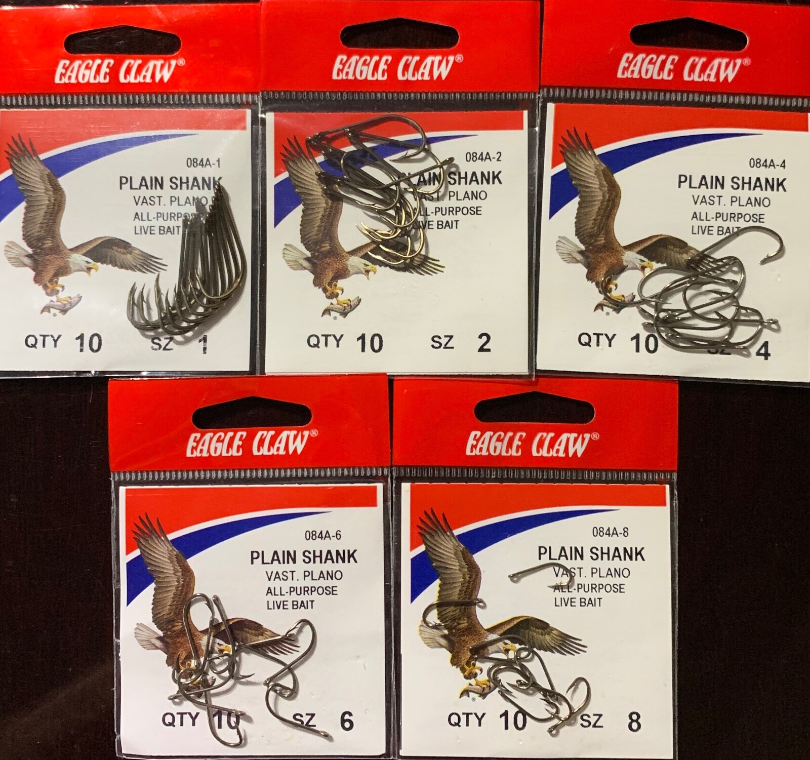 Eagle Claw Plain Shank 084A Many Sizes Choose One Price  Fixed Shipping
