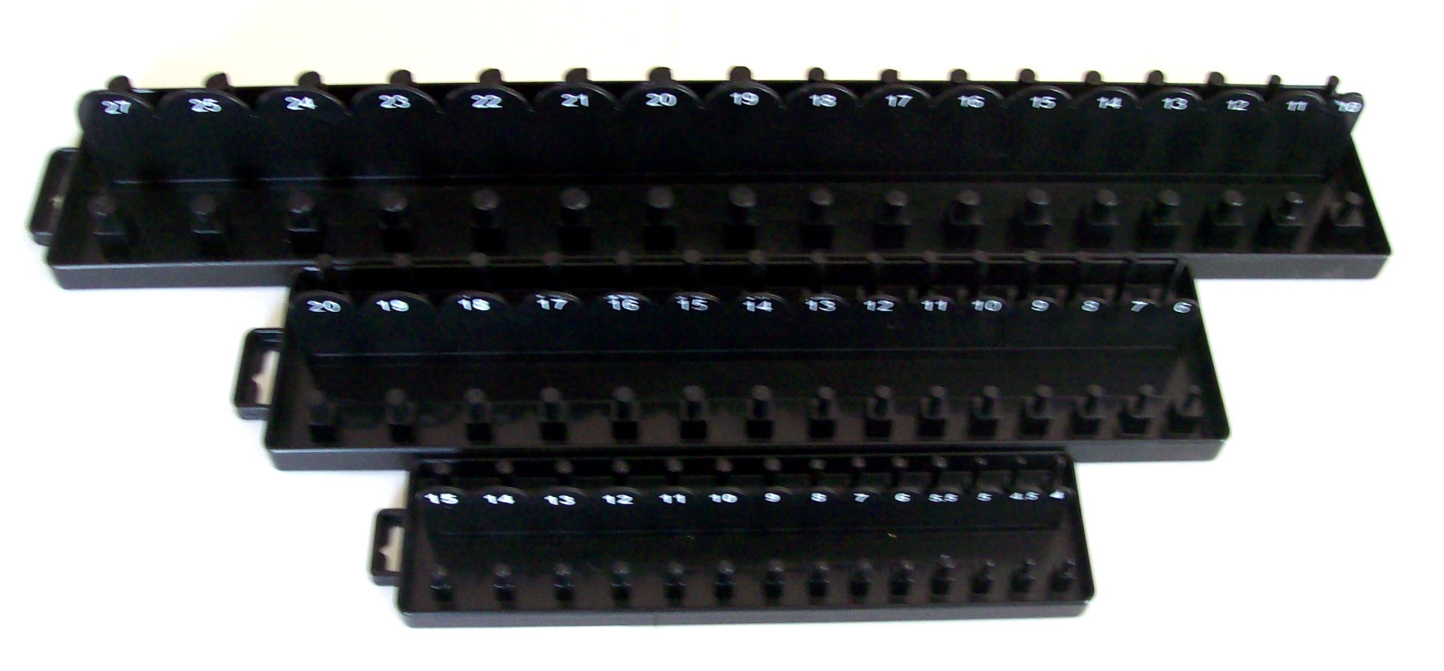 92pc BLACK METRIC GOLIATH INDUSTRIAL SOCKET TRAY RACK RAIL HOLDERS DEEP SHALLOW