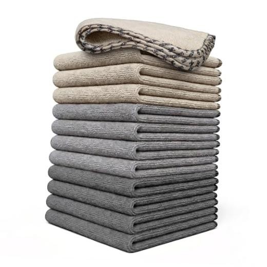 AllSwipe Multi-Purpose Microfiber Towels for Cars, Microfiber Cleaning 12 Pack