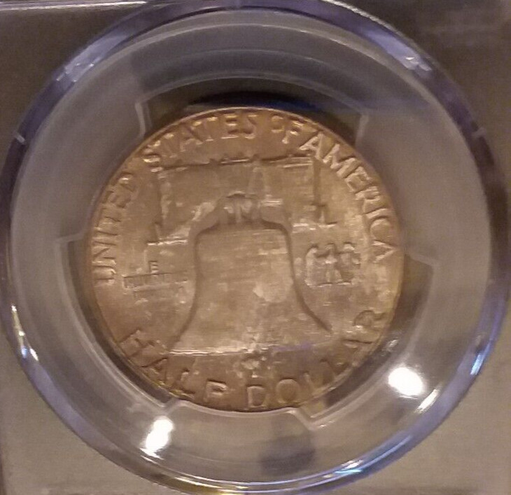 1958 PCGS MS66 FRANKLIN HALF *** SUPERB MINT STATE - BEAUTIFUL 2-SIDED TONE ***