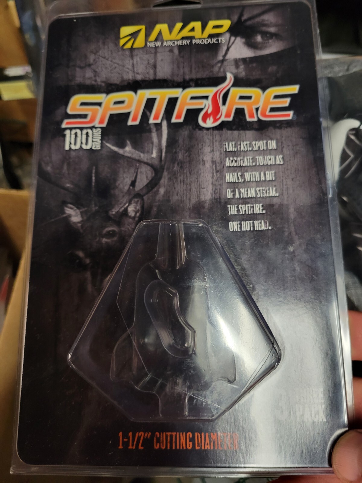 NAP Spitfire Broadhead 100 grain. 1 1/2 Inch Cut. 2 pack. New