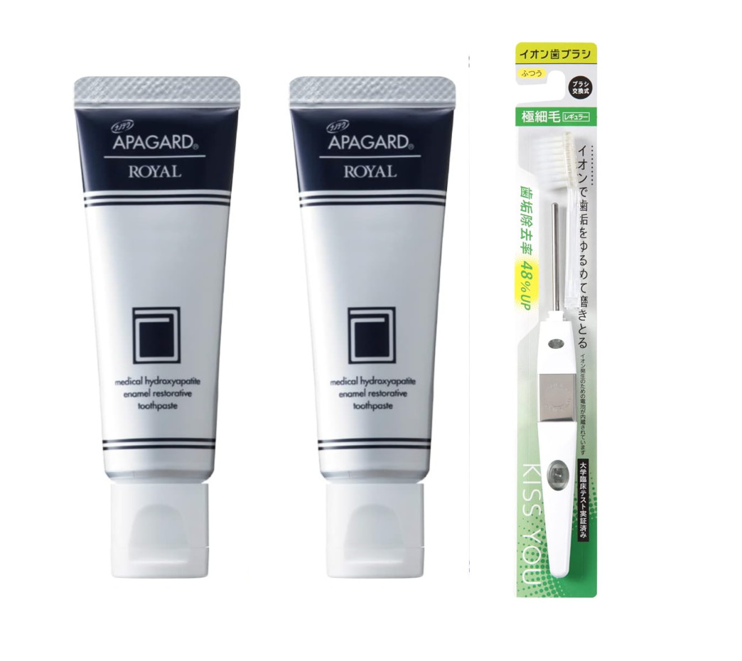 Sangi Apagard Royal  Toothpaste  40g×２ + Kiss You Ionic Toothbrush Made in Japan