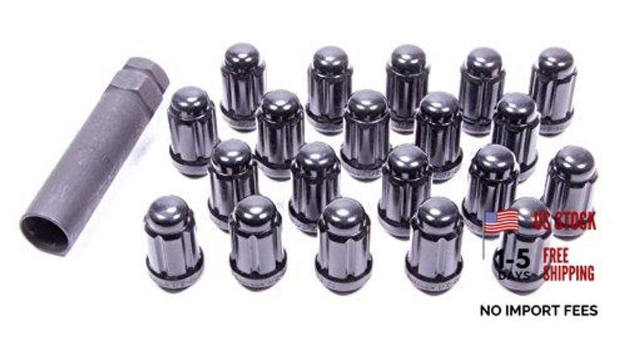 Automotive 21183BC 1/2" Black Tuner Lug Nut, (Pack of 20),Black Chrome