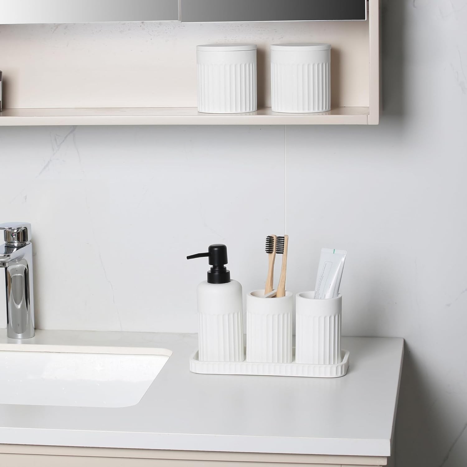 Bathroom Accessory Set - 6 Pieces Bathroom Accessories Set Complete with Soap