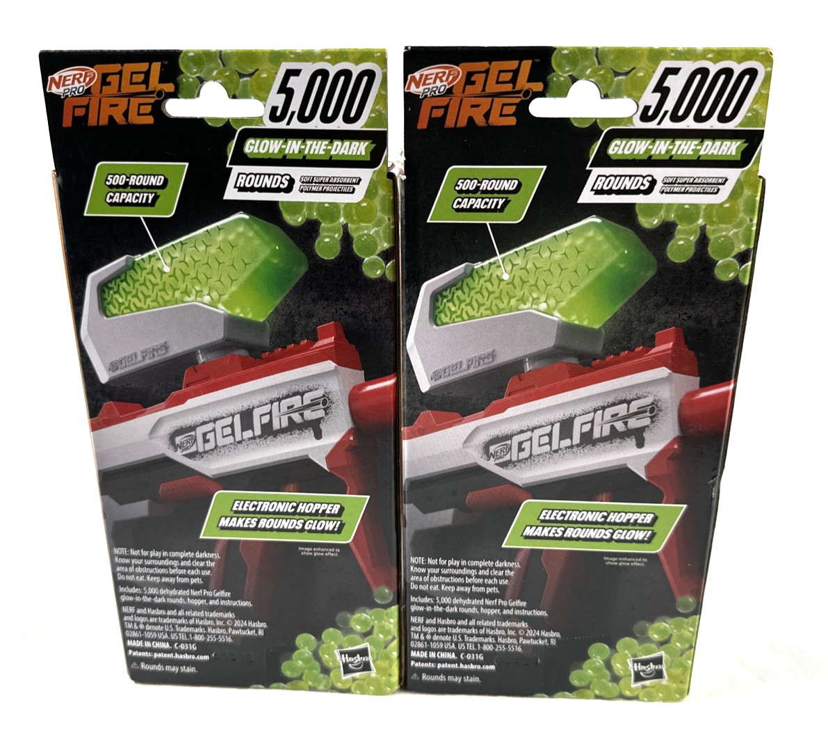 Nerf Pro Glow in the Dark Rounds Gel Fire Nightfall Hopper w/5000 ea, Free Ship
