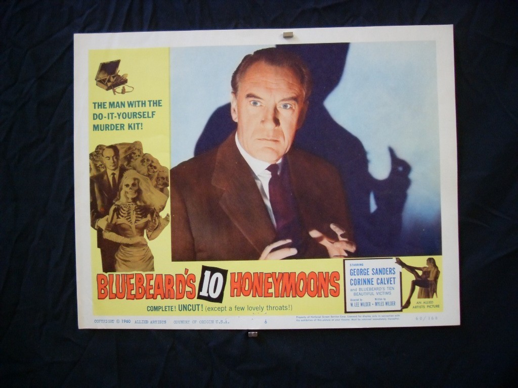 BLUEBEARD'S 10 HONEYMOONS-1960-HORROR  11"x14" LC #6 VG/FN