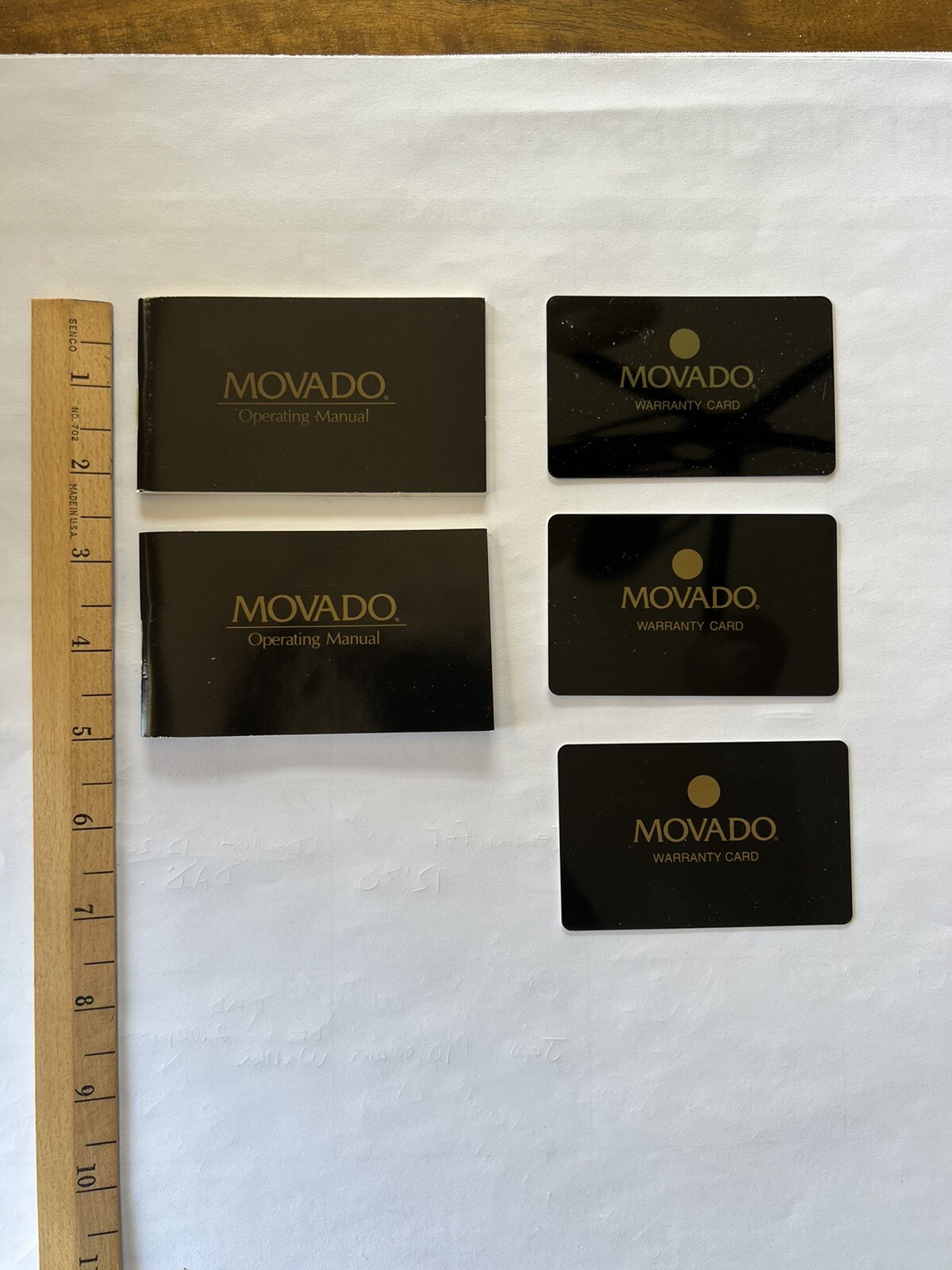 MOVADO WATCH MANUALS & WARRANTY CARDS