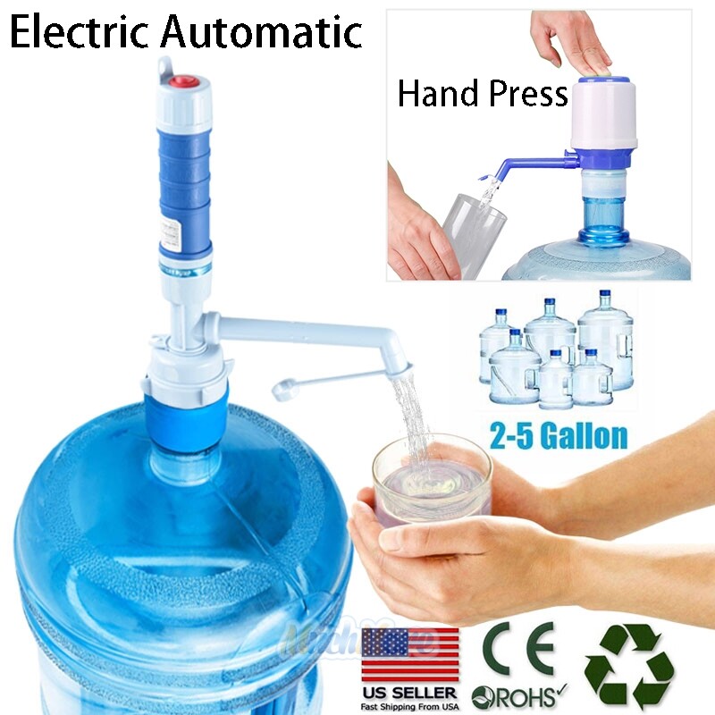 Electric/Hand Press Water Bottle Switch Pump Universal Jug Dispenser 2-5 Gallon