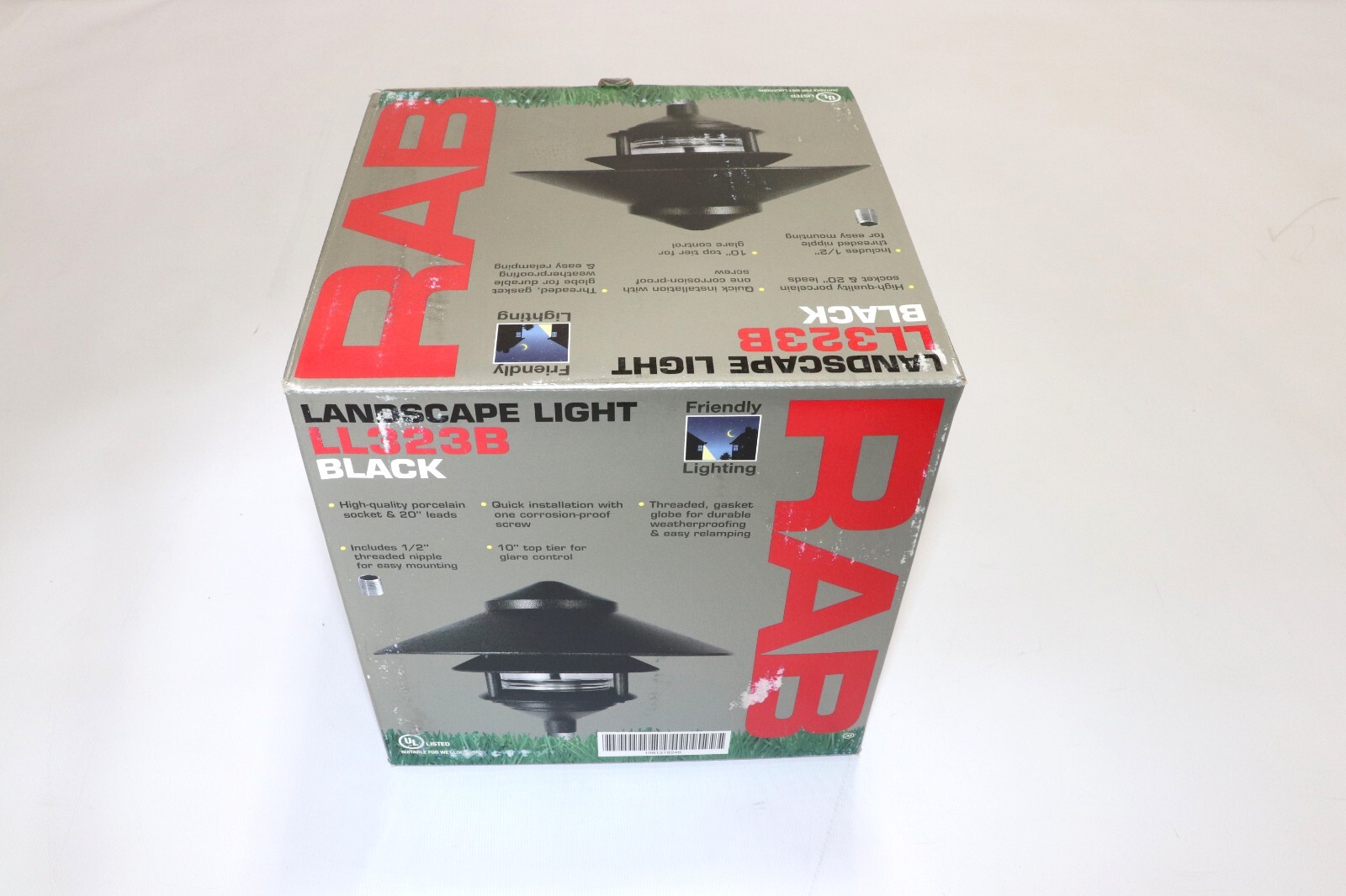 RAB LL323B PAGODA LAWN LIGHT, INCANDESCENT/COMPACT FLUORESCENT LANDSCAPE, BLACK