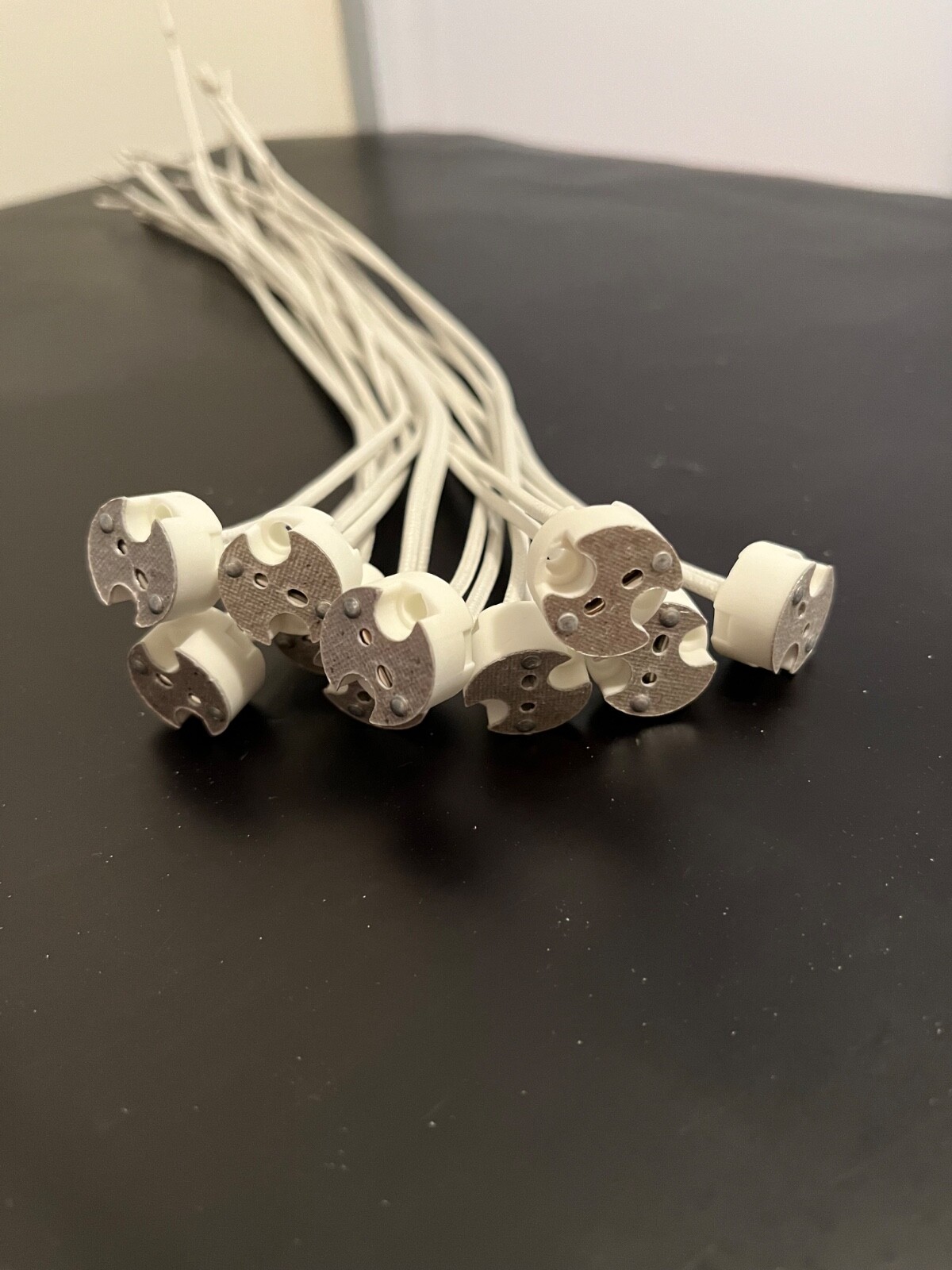 Lot of 10, BI-PIN  Porcelain Socket G4-GX5.3-GY6.35, 12 Inch Leads Satco 80/2049