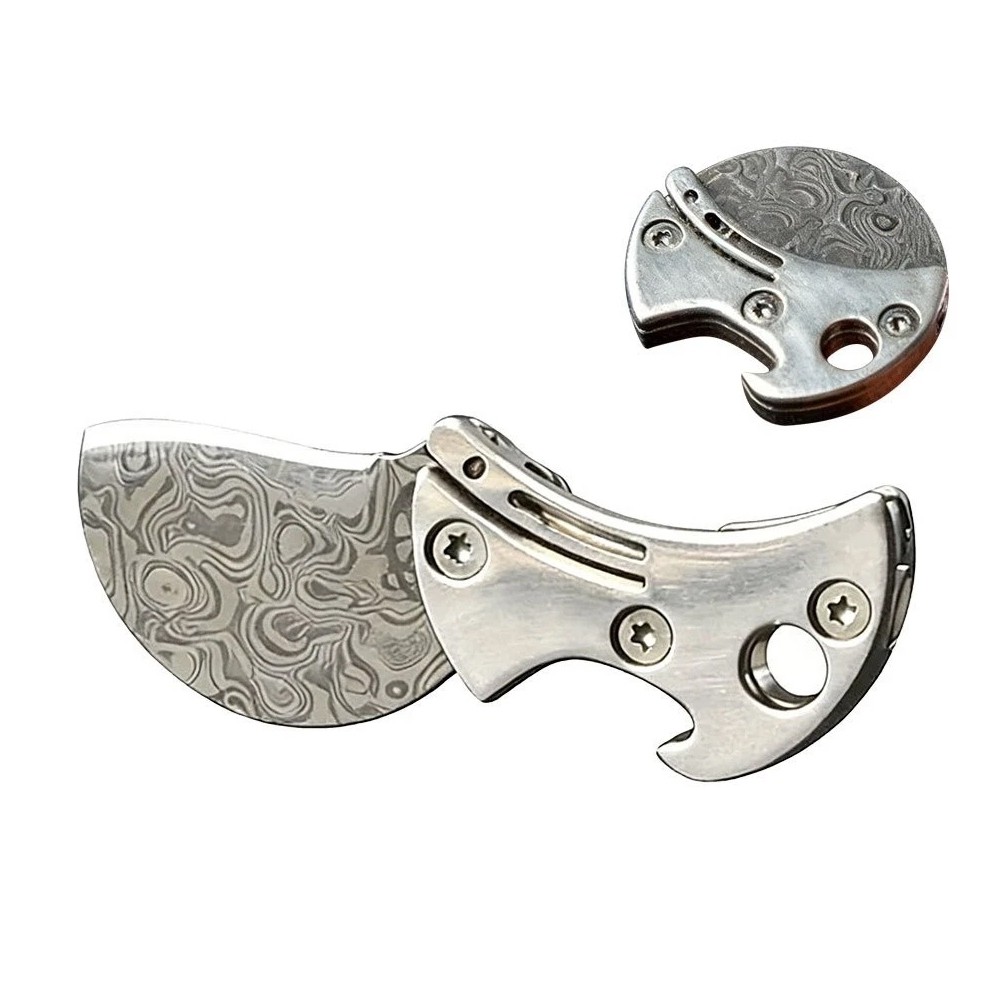 2-in-1 Foldable Bottle Opener , Mini Titanium Compact Bottle Opener & EDC Cutter