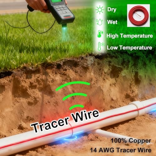14 AWG 100% Solid Copper Tracer Wire Red - Direct Burial Underground 250ft