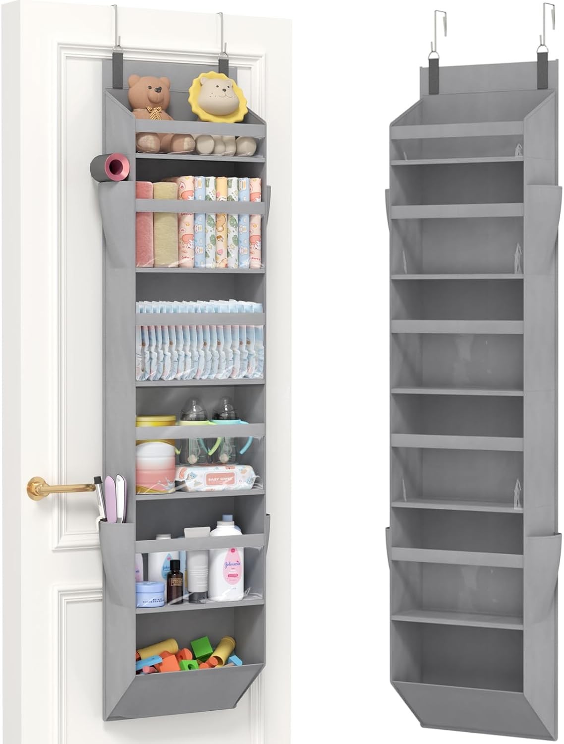 1 Pack Over the Door Organizer Clear Window Hanging Storage W/ 4 Mesh Side
