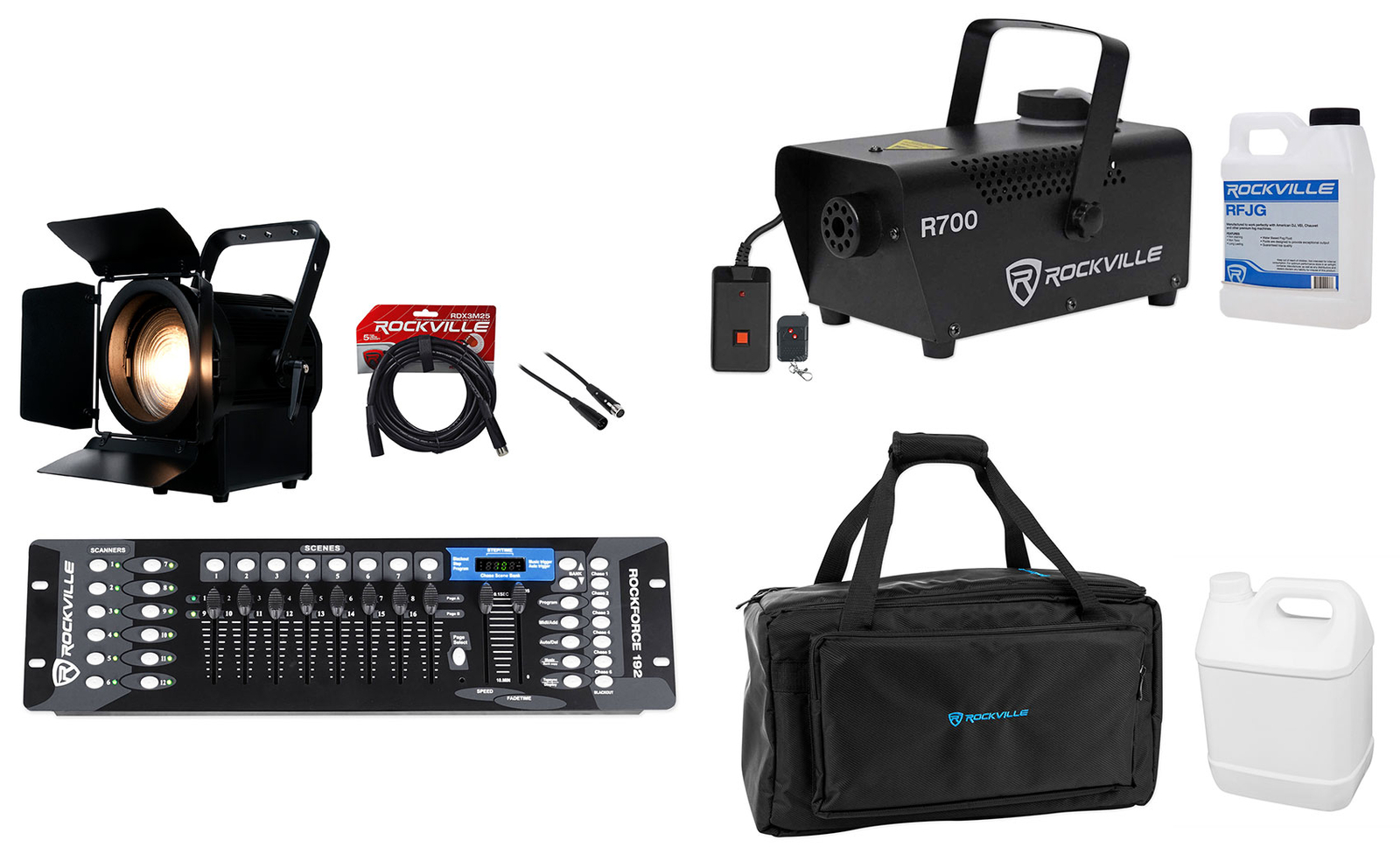 American DJ ADJ ENCORE FR150Z 130W Fresnel Light w/Barn Doors+DMX Control+Fogger